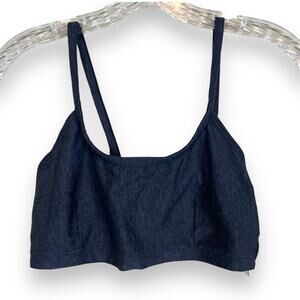 NWT LAmade Bralette, Charcoal Gray, Twist Back Detail, size Large